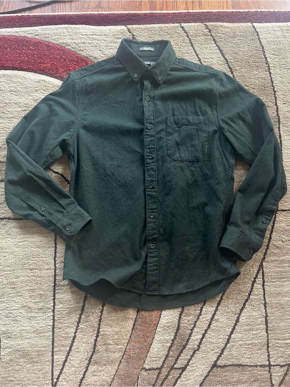 EDDIE BAUER DARK GREEN FLANNEL
